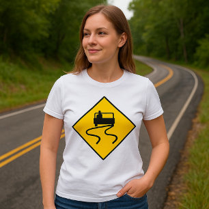 Camiseta Señal de carretera resbalosa
