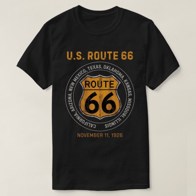 Camiseta señal de carretera Ruta 66 (Diseño del anverso)