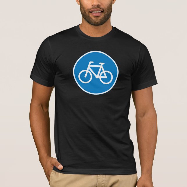 Camiseta Señal de Carril de Bicicleta Azul Símbolo de Carre (Anverso)