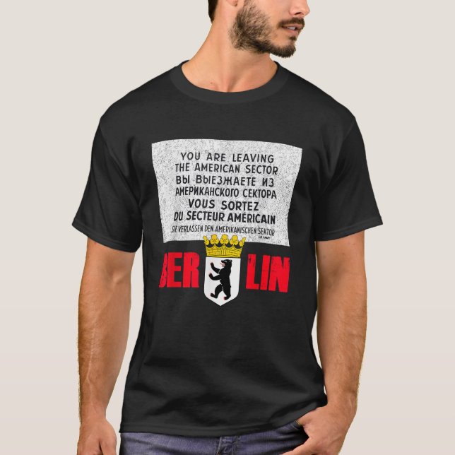 Camiseta señal de Checkpoint Charlie de Berlín   (Anverso)