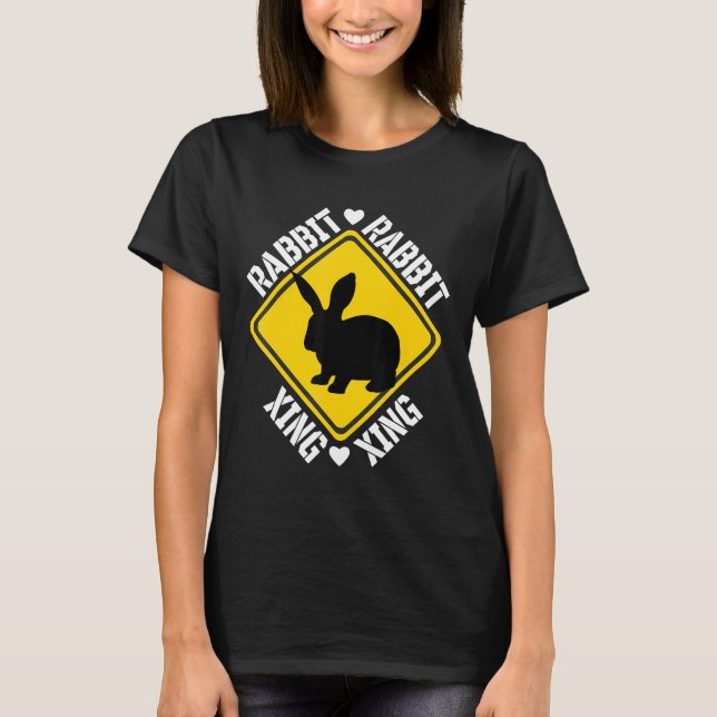 Camiseta Señal de cruce de amantes de conejos (Anverso)