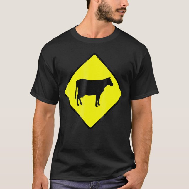 Camiseta Señal de cruce de vaca genial (Anverso)