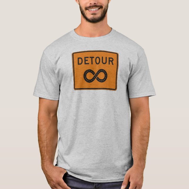 Camiseta Señal de desvíos infinitos en bicicleta (Anverso)