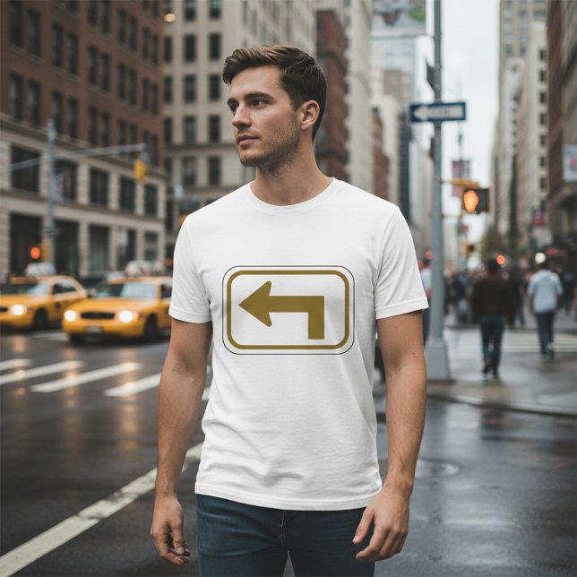 Camiseta Señal de dirección de flecha de giro a la izquierd (Subido por el creador)