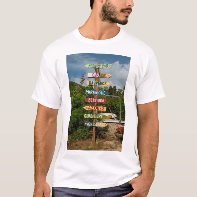 Camiseta Señal de direcciones de islas (Anverso)