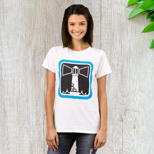 Camiseta Señal de faro audaz con icono de olas oceánicas