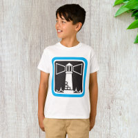 Señal de faro audaz con icono de olas oceánicas