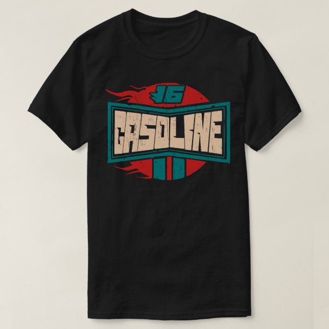 Camiseta Señal de gas de gasolina de época retro angustiado (Diseño del anverso)