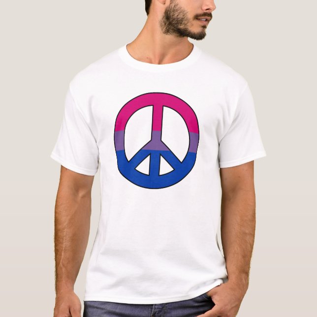 Camiseta Señal de la paz de la bandera de la Bisexualidad T (Anverso)