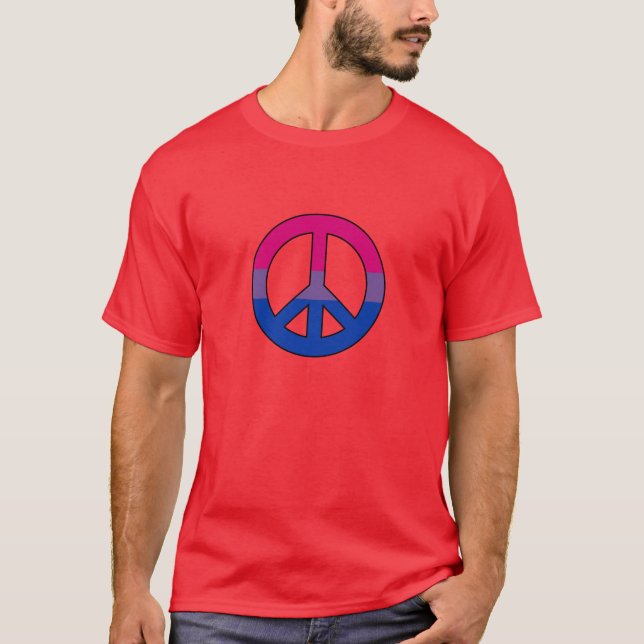 Camiseta Señal de la paz de la bandera de la Bisexualidad T (Anverso)