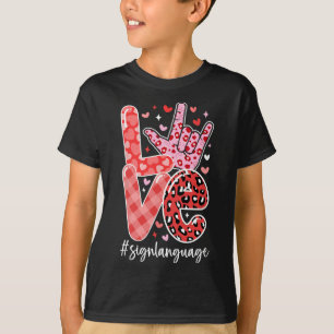 Camiseta Señal de Lenguaje de Amor ASL Día de San Valentín