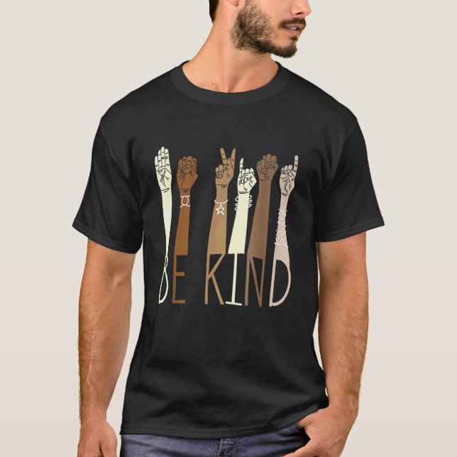 Camiseta Señal de lenguaje de manos amables hablando profes (Anverso)