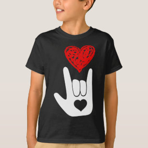 Camiseta Señal de mano de amor del lenguaje de señas americ
