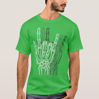 Camiseta Señal de mano de esqueleto de Rock n Roll Amante d