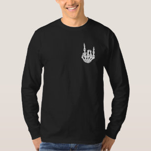 Camiseta señal de mano de esqueleto de rock n roll Minimali