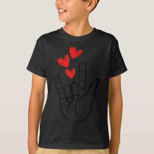Camiseta Señal de mano de te amo corazón mujeres chicas San