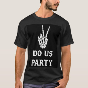 Camiseta Señal de mano esquelética de rock