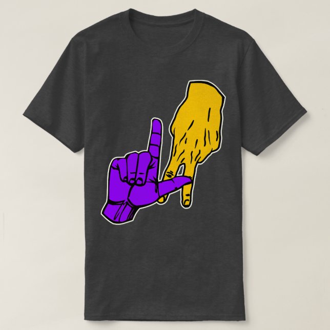 Camiseta Señal de mano LAKERS (Diseño del anverso)