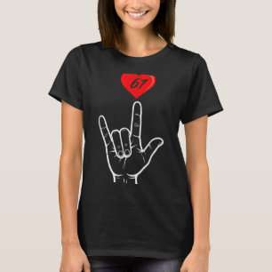 Camiseta Señal de Mano Te Amo Asl Corazón 67 Mujeres Niños