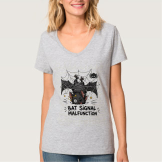 Camiseta Señal de Murciélago Divertida Mal Funcionamiento H