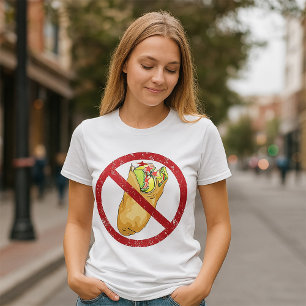 Camiseta Señal de No se Permiten Burritos Humorística Prohi
