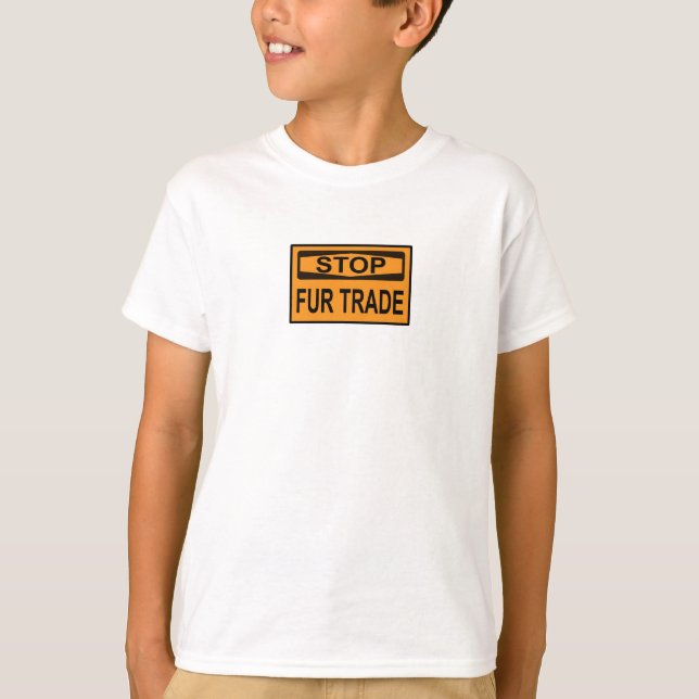 Camiseta Señal de parada del comercio de pieles naranja (Anverso)