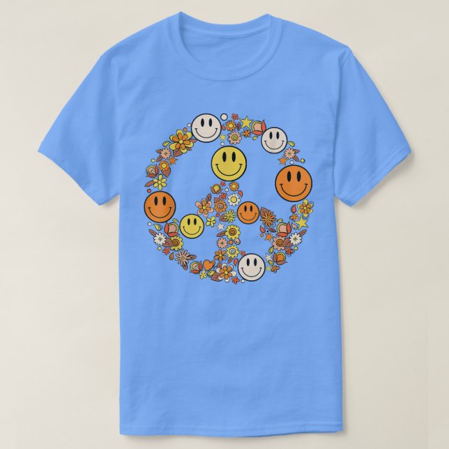 Camiseta SEÑAL DE PAZ AMO Hallowe de Hippie Groovy de 60's  (Diseño del anverso)