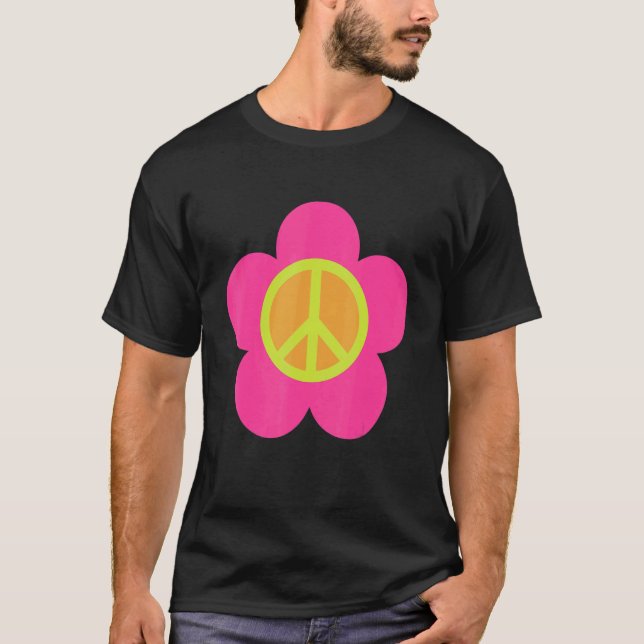 Camiseta SEÑAL DE PAZ AMOR 60's 70s Tye Dye Hippie Costume  (Anverso)