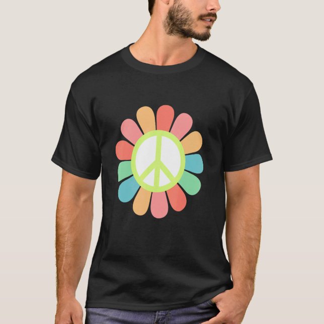 Camiseta SEÑAL DE PAZ AMOR 60's 70s Tye Dye Hippie Costume  (Anverso)