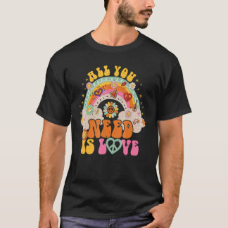 Camiseta SEÑAL DE PAZ AMOR 60s 70s Tye Dye Hippie Groovy Vi