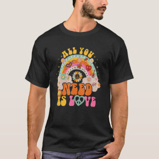 Camiseta SEÑAL DE PAZ AMOR 60s 70s Vibraciones Hippie Genia