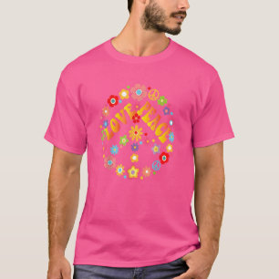 Camiseta Señal de Paz Amor Años 60 70 Disfraz Hippie Tie Dy