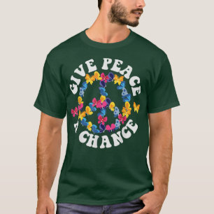 Camiseta SEÑAL DE PAZ AMOR Halloween hippie de los años 60