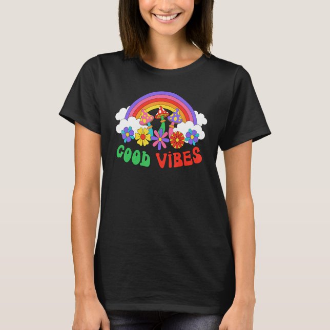 Camiseta SEÑAL DE PAZ AMOR Halloween hippie de los años 60  (Anverso)
