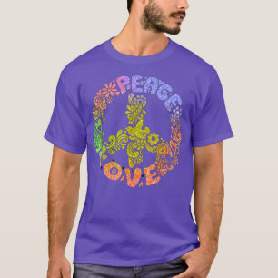 Camiseta SEÑAL DE PAZ AMOR Halloween hippie de los años 60