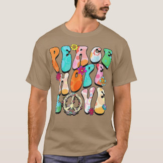Camiseta SEÑAL DE PAZ AMOR Halloween hippie de los años 60