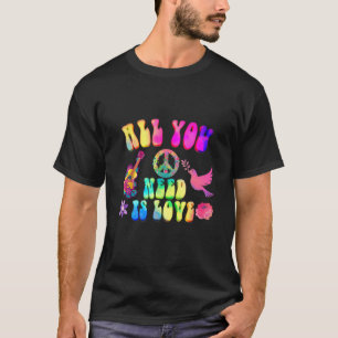 Camiseta Señal de paz de disfraces hippie amor Fiestas de l