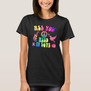 Camiseta Señal de paz de disfraces hippie amor Fiestas de l
