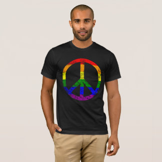 Camiseta Señal de paz de la bandera arco iris muy perturbad