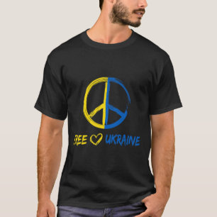 Camiseta Señal de paz de Ucrania libre para mujeres hombres
