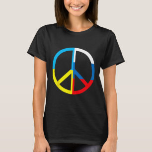Camiseta Señal de Paz En Ucrania Y Bandera Rusa - Guisante