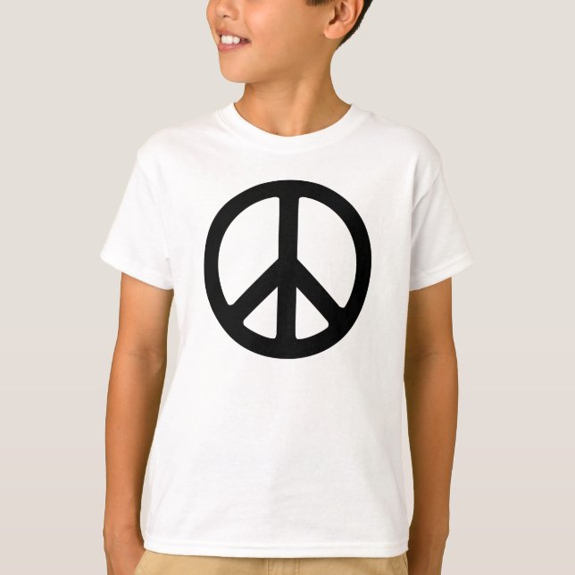 Camiseta Señal de paz negra para niños (Anverso)