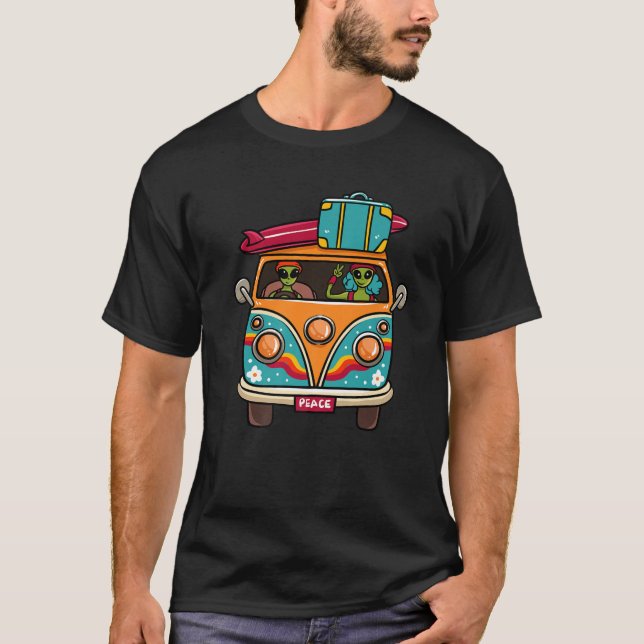 Camiseta Señal de paz para extranjeros de autobús hippie Va (Anverso)