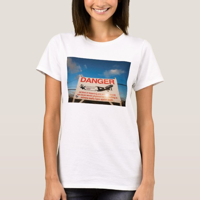 Camiseta Señal de peligro cerca del aeropuerto del St. (Anverso)