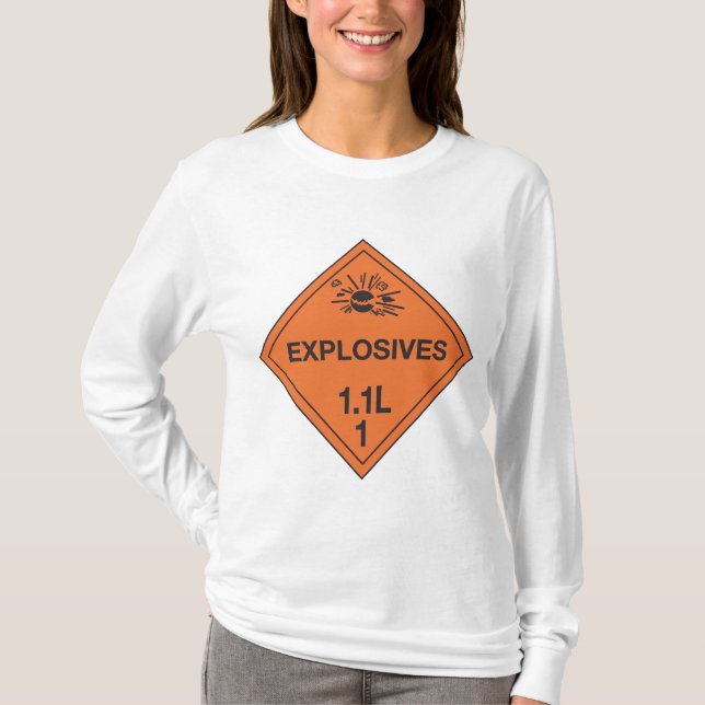 Camiseta Señal de peligro de explosivos de clase 1.1L (Anverso)