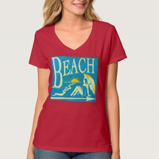 Camiseta Señal de playa de época Thunder_Cove (Anverso)
