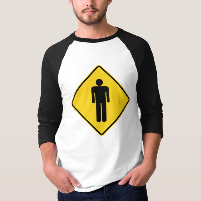 Camiseta Señal de precaución de hombre (Anverso)