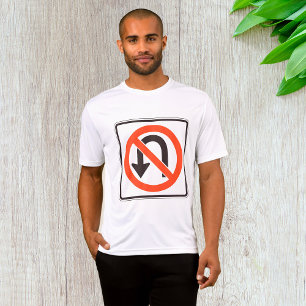 Camiseta Señal de Prohibido Girar en U Símbolo de Seguridad