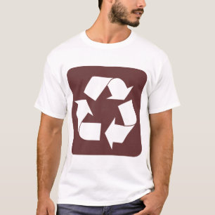 Camiseta Señal de reciclaje - marrón oscuro