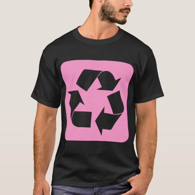 Camiseta Señal de reciclaje - Rosa (Anverso)